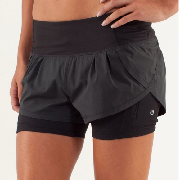 lululemon athletica Pants - Lululemon Black shorts with undergarment